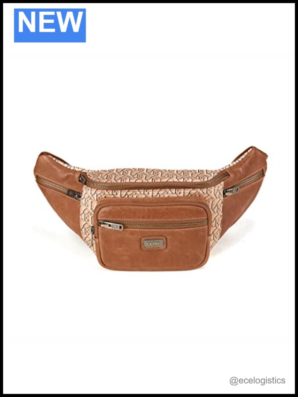 Luxe Brown Leather Bum Bag Crossbody Fanny Pack with Zipper